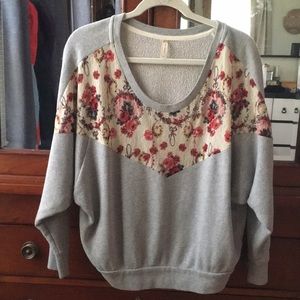 Free People Pullover Sweatshirt with Lace